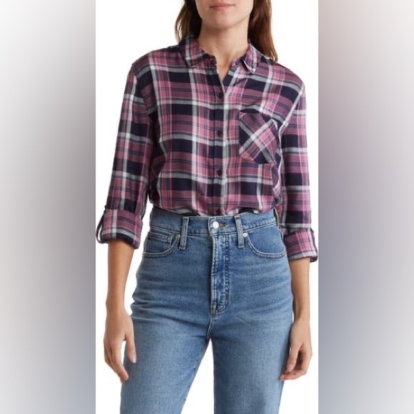 𝅺NWT COMO VINTAGE Plaid Button-Up Shirt M - Picture 1 of 10